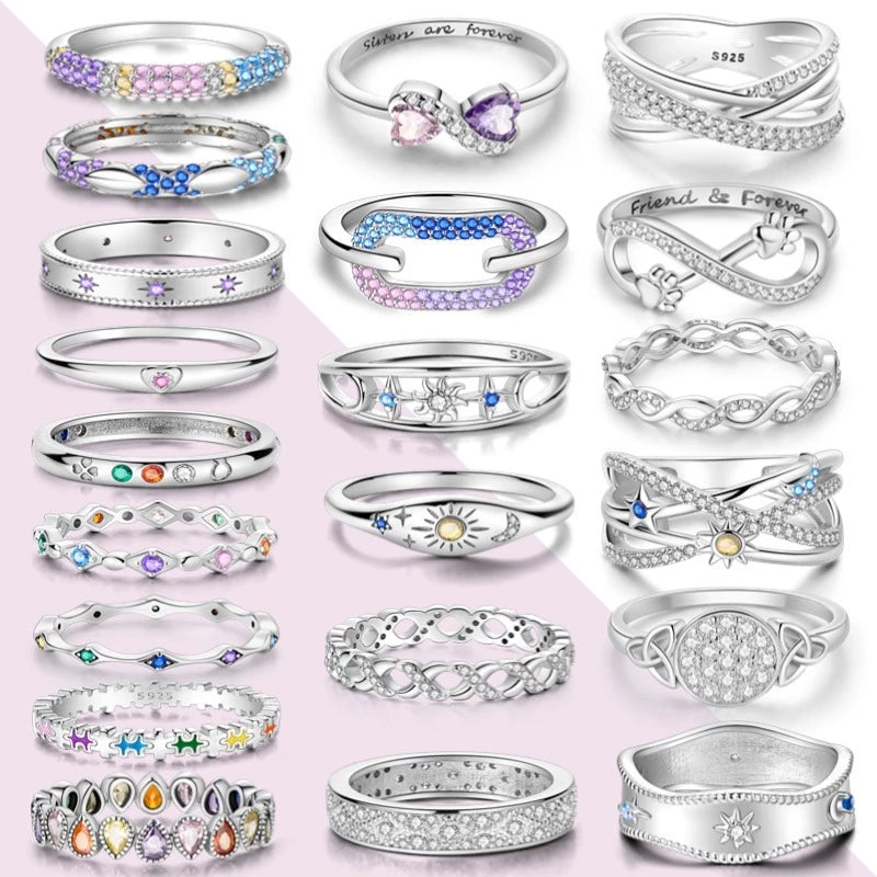 Anillo Arcoíris Elegancia - Plata 925 con Circonita en Forma de Gota de Agua