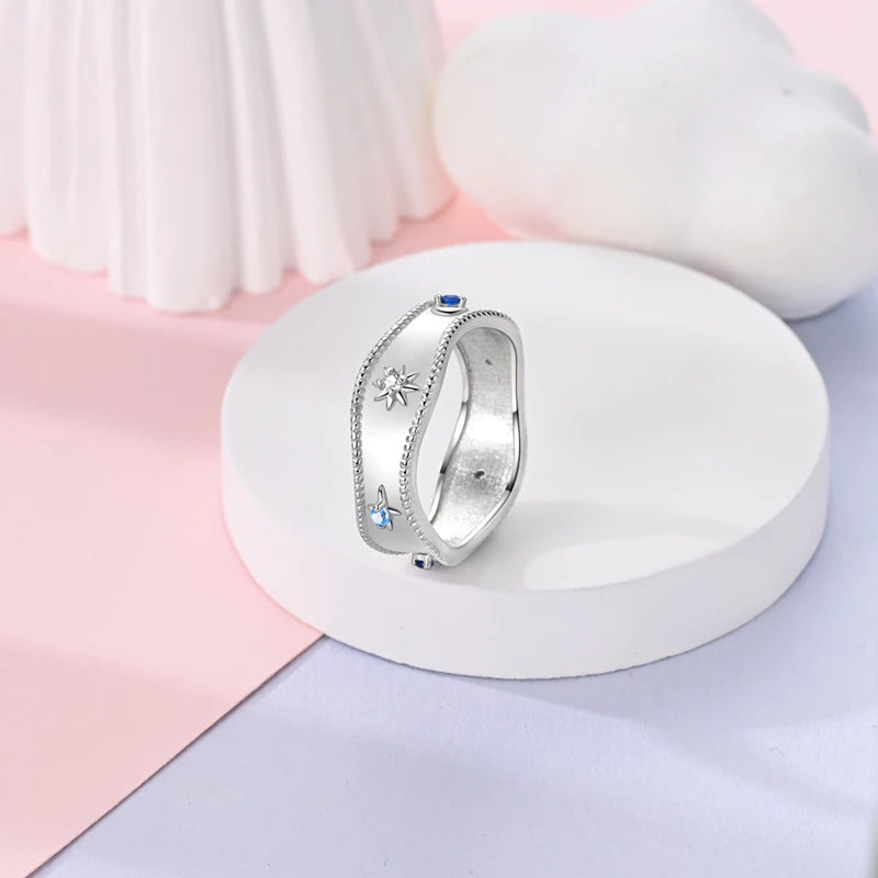Anillo Arcoíris Elegancia - Plata 925 con Circonita en Forma de Gota de Agua