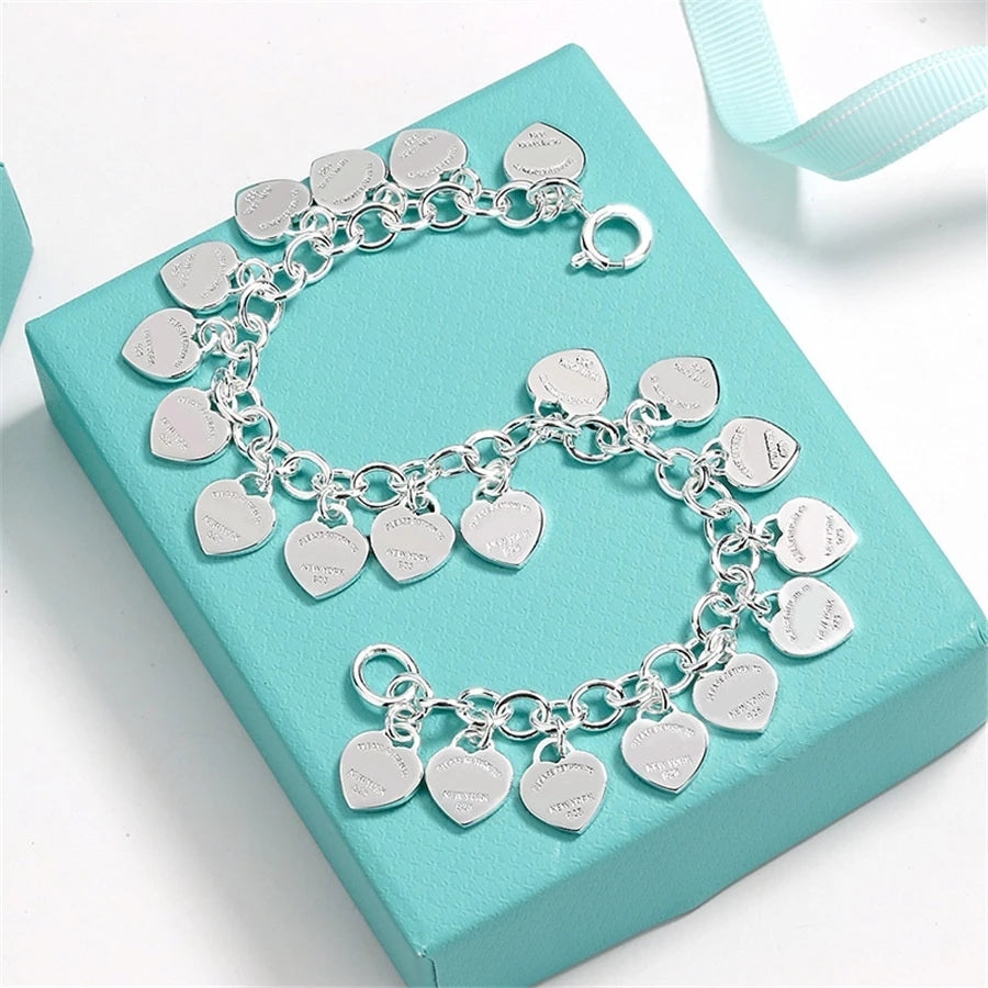 Pulseira LoveCharm - Prata 925 com Pingente de Amor