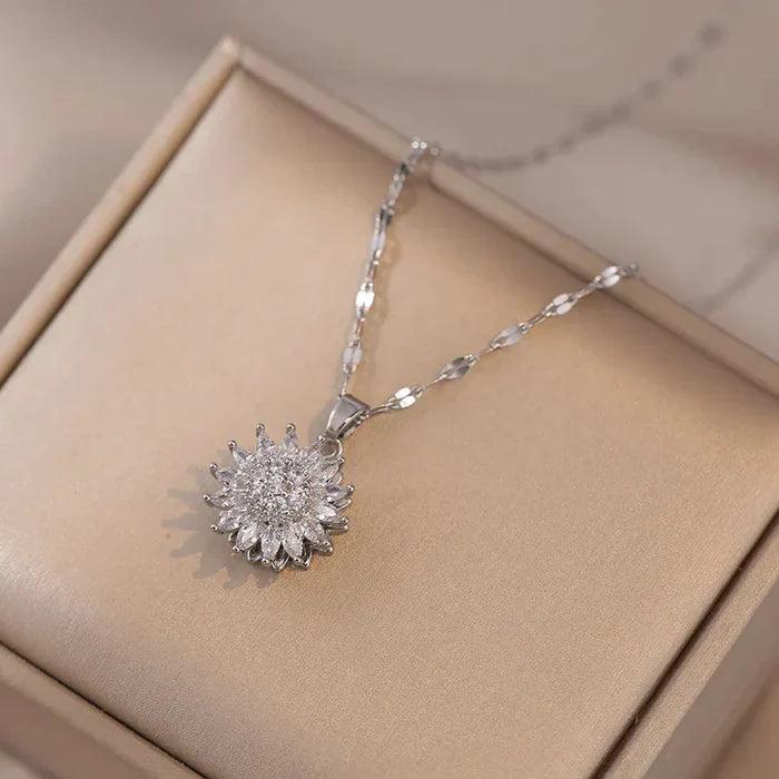 Colar Girassol Com Zircônias - Luna Fashion Style -