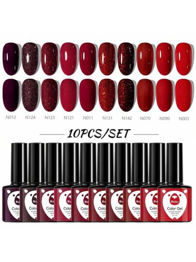 Conjunto de 10 Esmaltes de Gel Com Glitter | XEIJAYI - Luna Fashion Style -