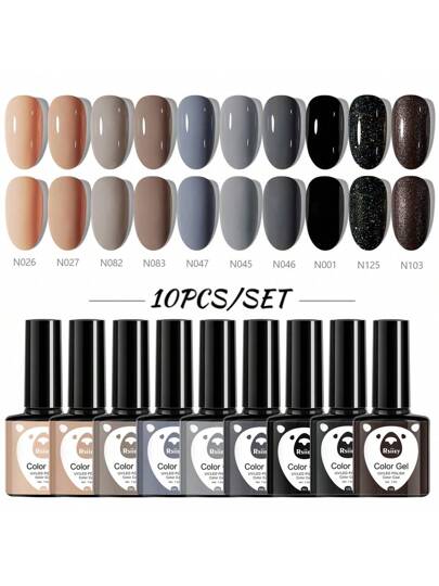 Conjunto de 10 Esmaltes de Gel Com Glitter | XEIJAYI - Luna Fashion Style -