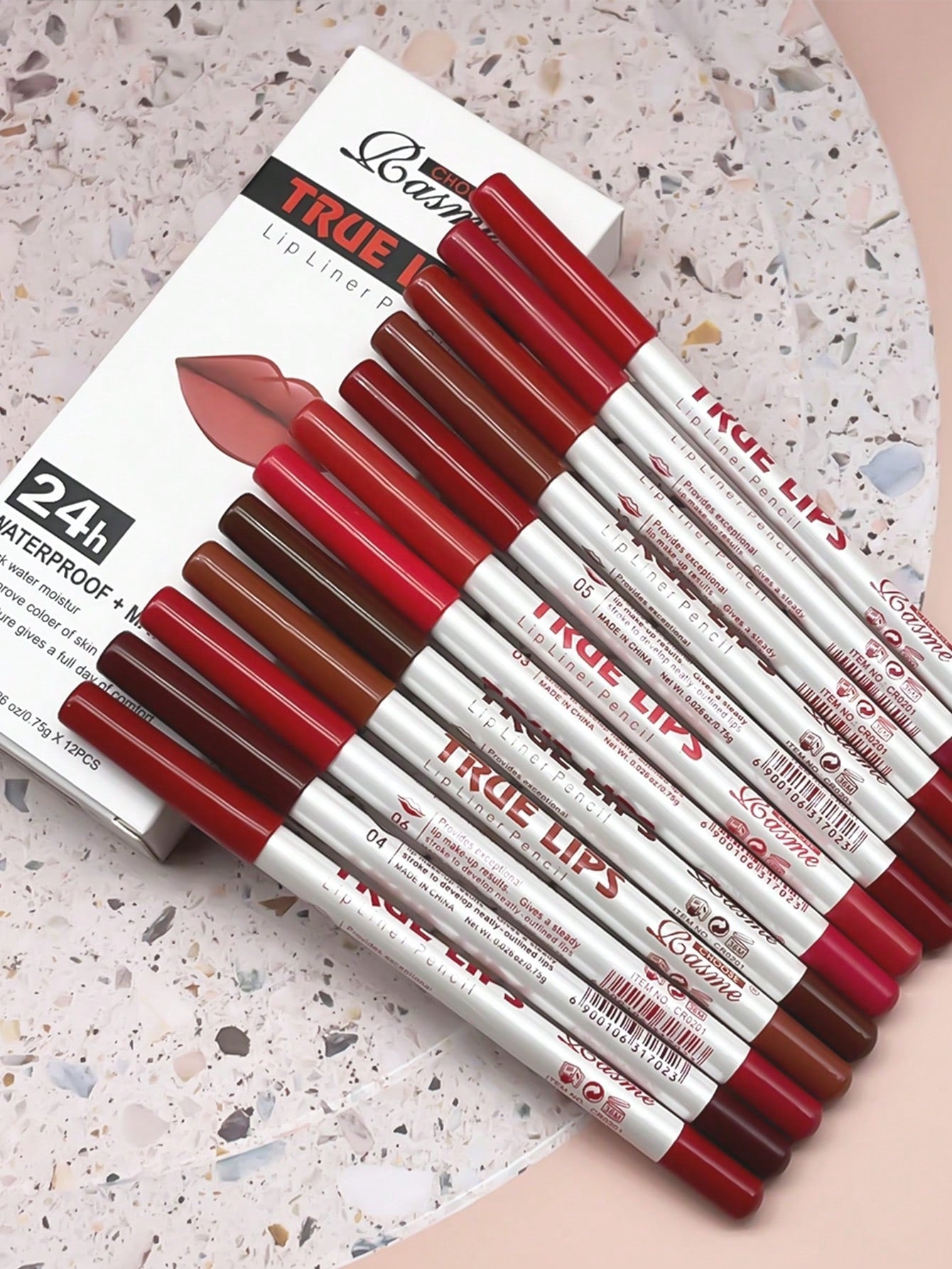 Conjunto de 12 Lápis de Contorno Labial Mate - Luna Fashion Style -