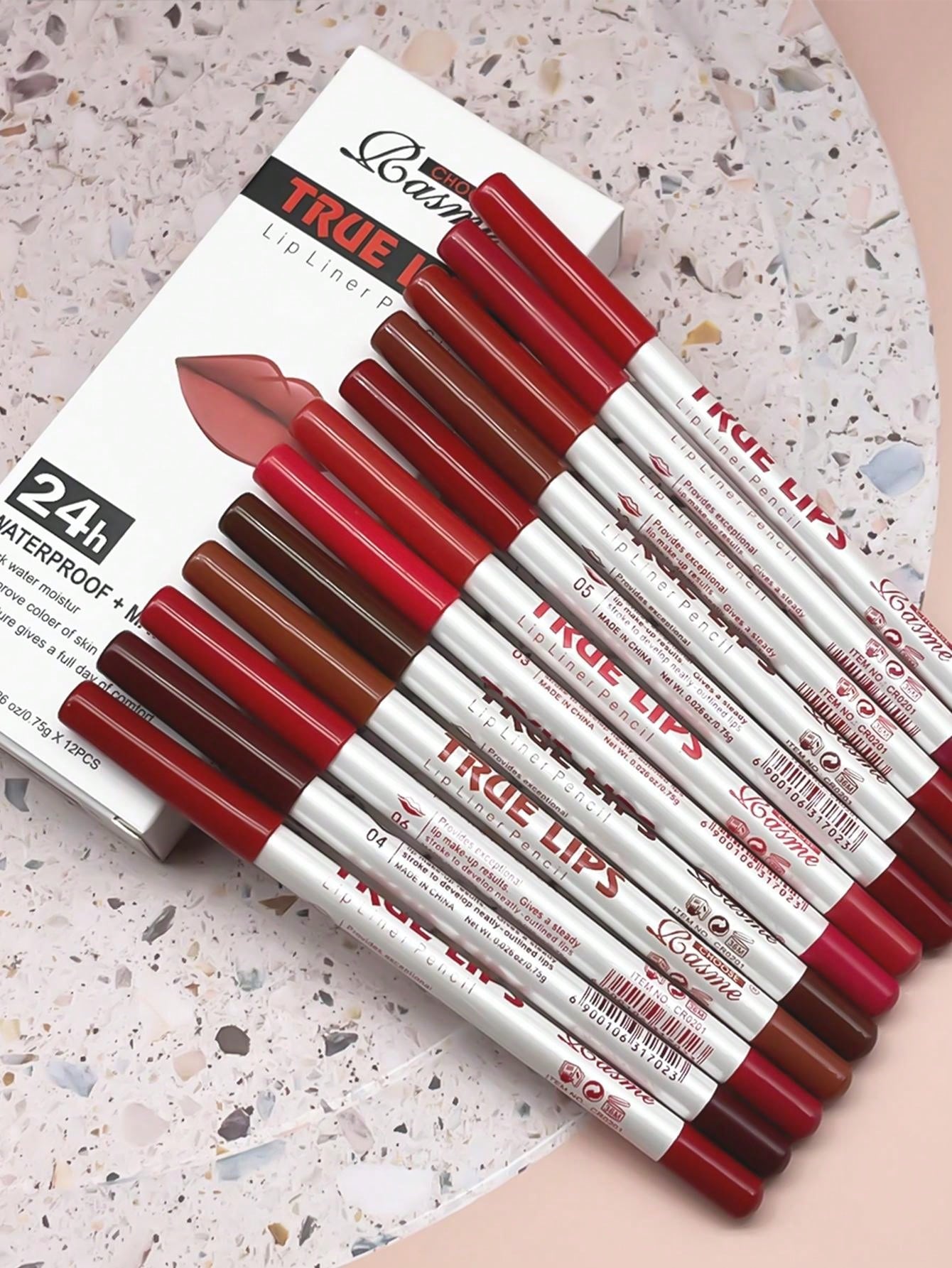 Conjunto de 12 Lápis de Contorno Labial Mate - Luna Fashion Style -