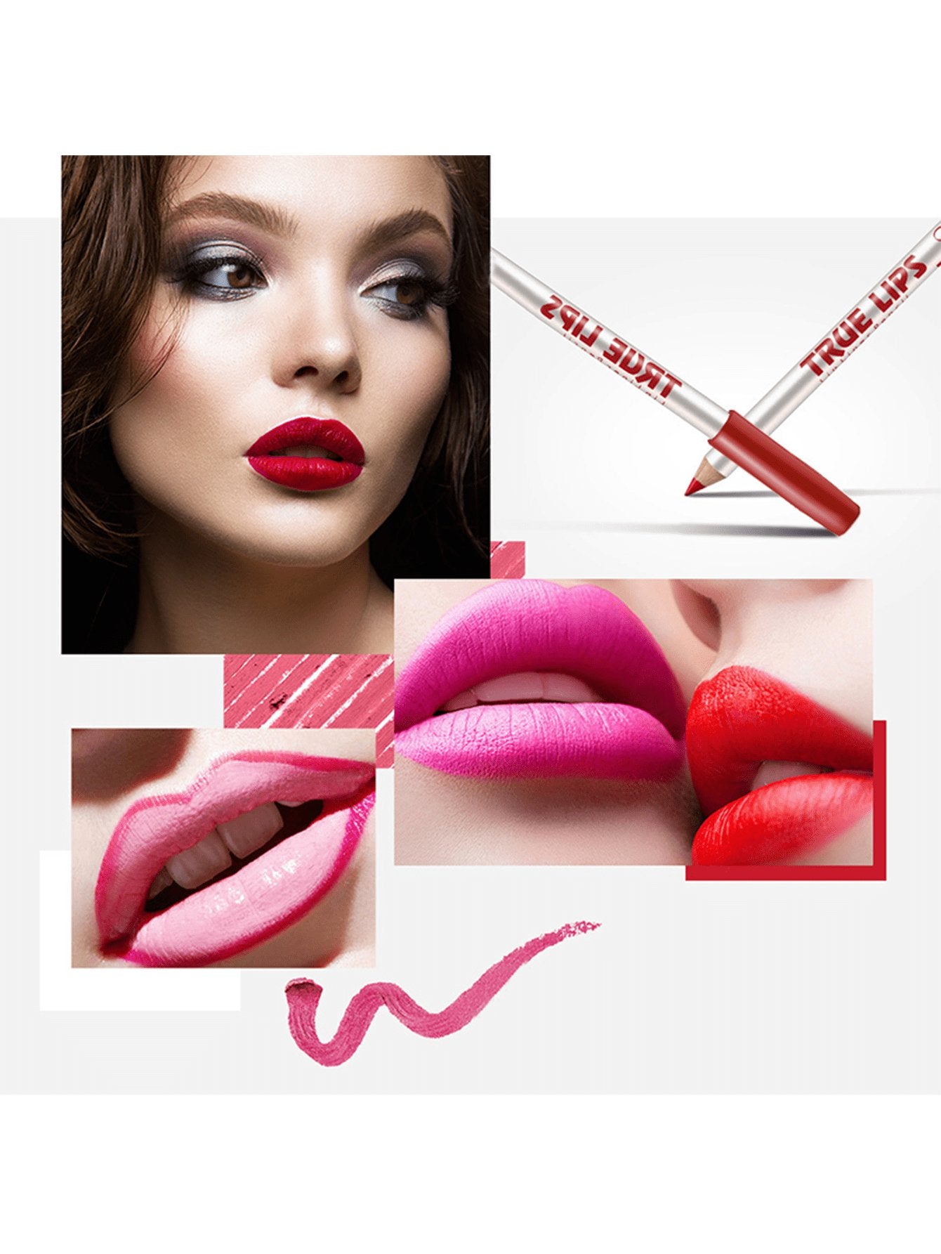 Conjunto de 12 Lápis de Contorno Labial Mate - Luna Fashion Style -