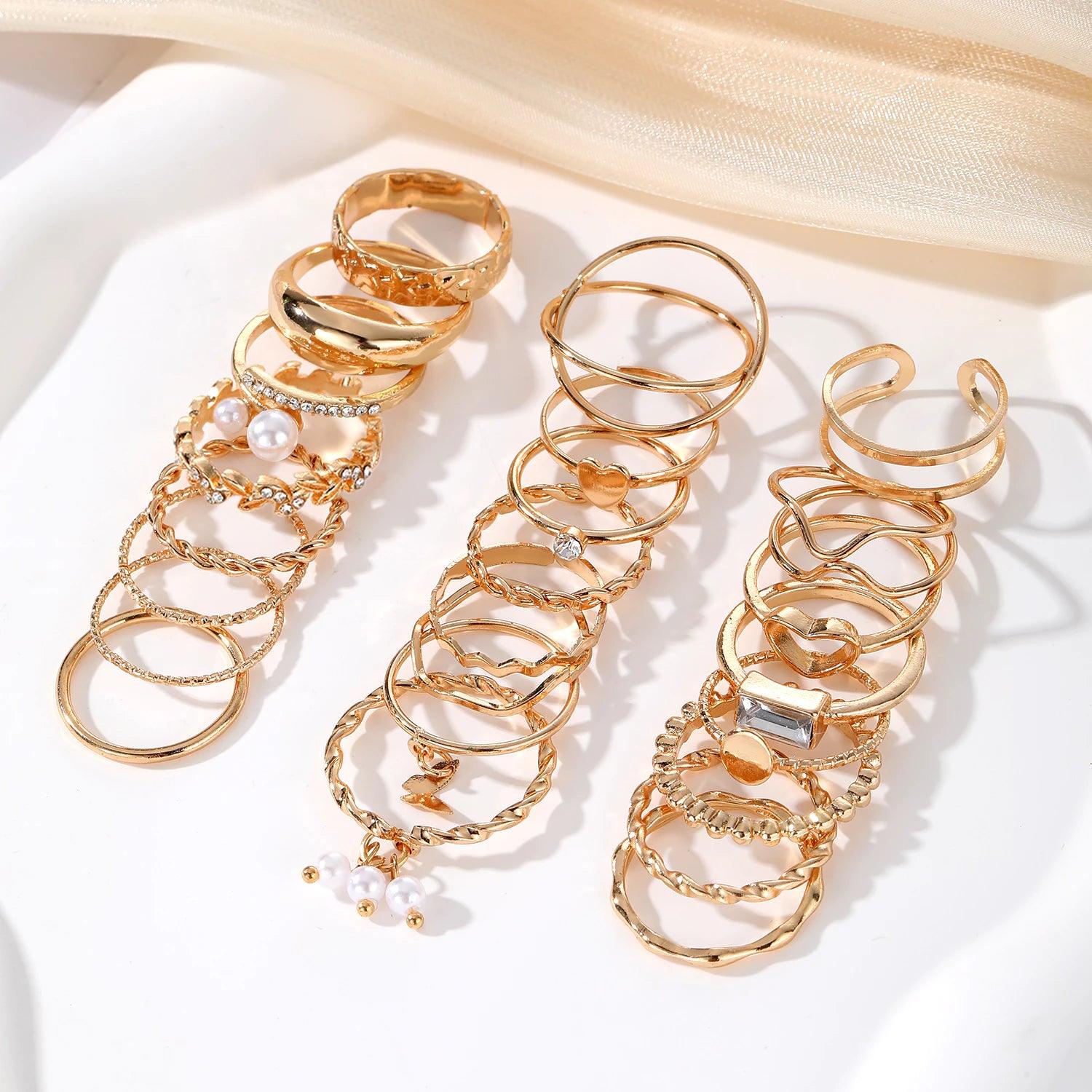 Conjunto de 24 Anéis Femininos Estilosos - Luna Fashion Style -
