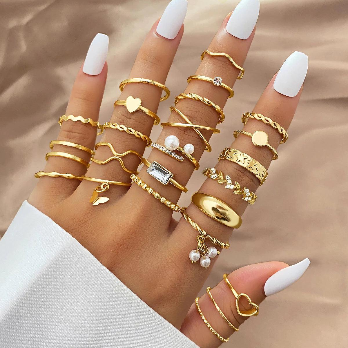 Conjunto de 24 Anéis Femininos Estilosos - Luna Fashion Style -