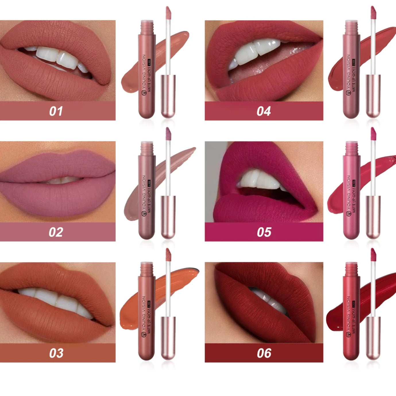 Conjunto de 6 Batons Foscos - Luna Fashion Style -