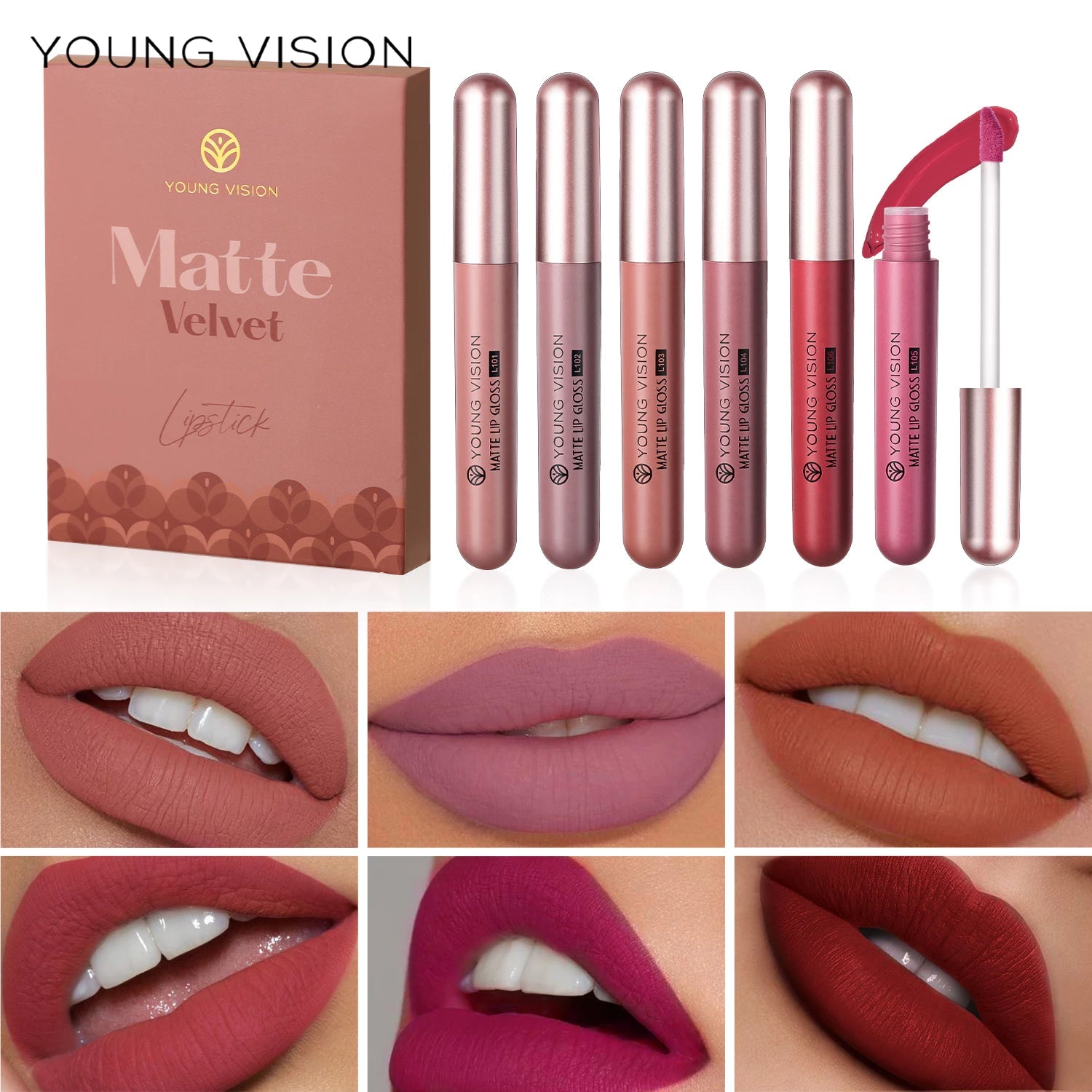 Conjunto de 6 Batons Foscos - Luna Fashion Style -