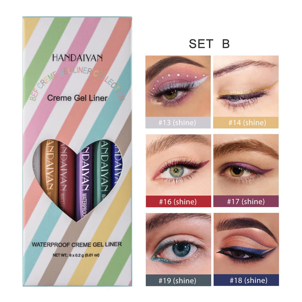 Conjunto de 6 Delineadores Gel | À Prova D'água - Luna Fashion Style -