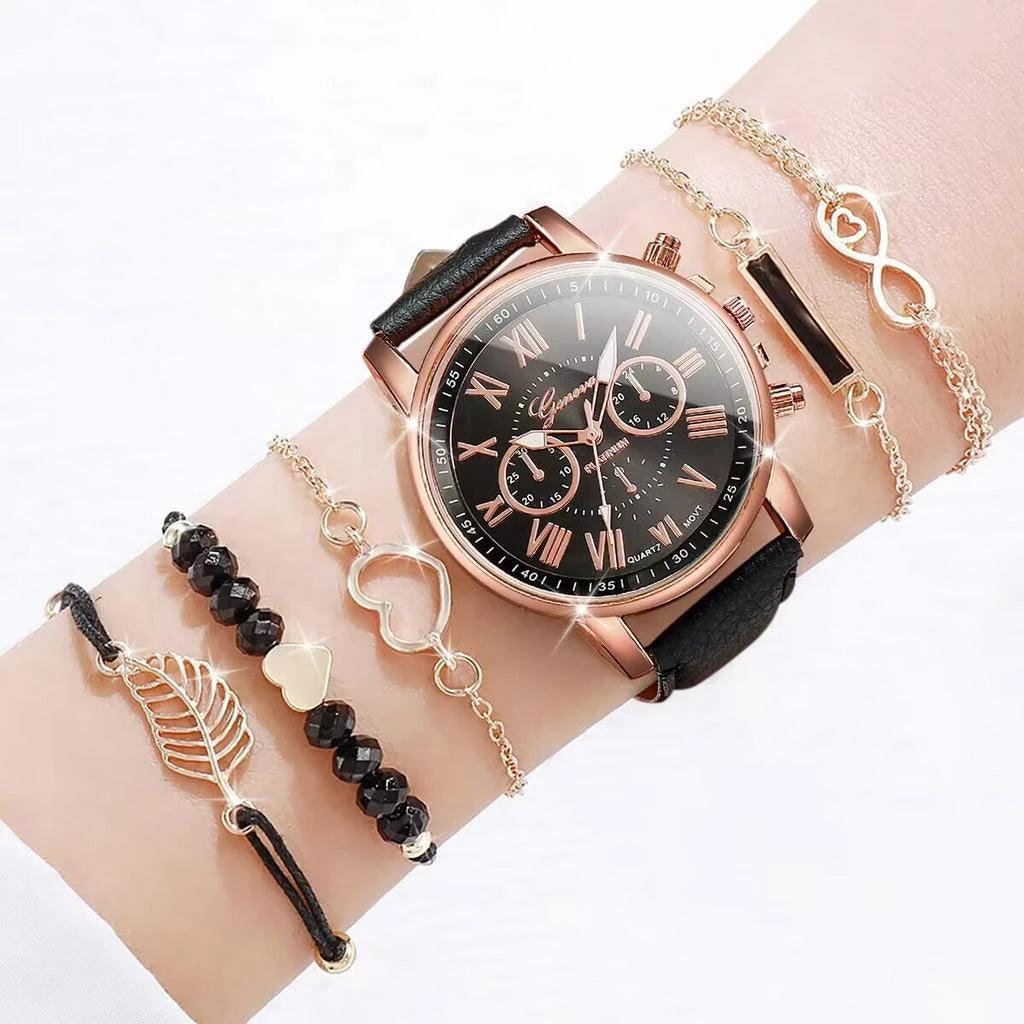 Conjunto Jóias + Relógio de Quartzo | Ladies Belt Geneva - Luna Fashion Style -