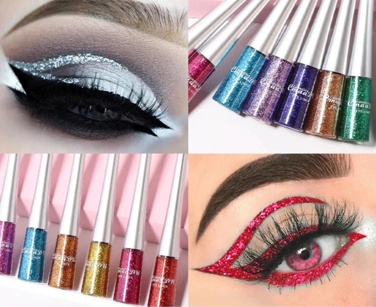 Delineador c/ Glitter 16 Cores CmaaDu | High Density Pearl Ultra Brilhante - Luna Fashion Style -
