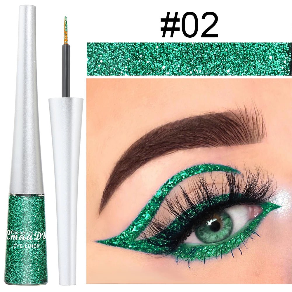 Delineador c/ Glitter 16 Cores CmaaDu | High Density Pearl Ultra Brilhante - Luna Fashion Style -
