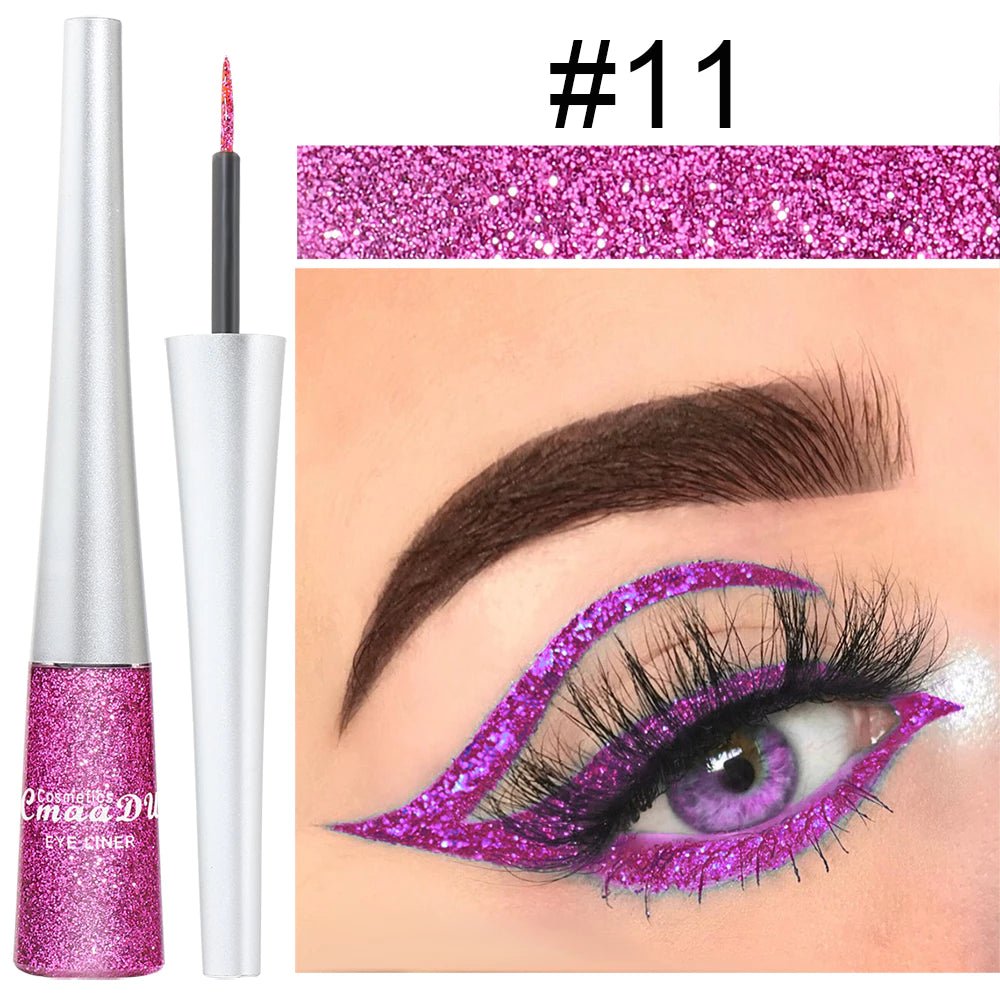 Delineador c/ Glitter 16 Cores CmaaDu | High Density Pearl Ultra Brilhante - Luna Fashion Style -