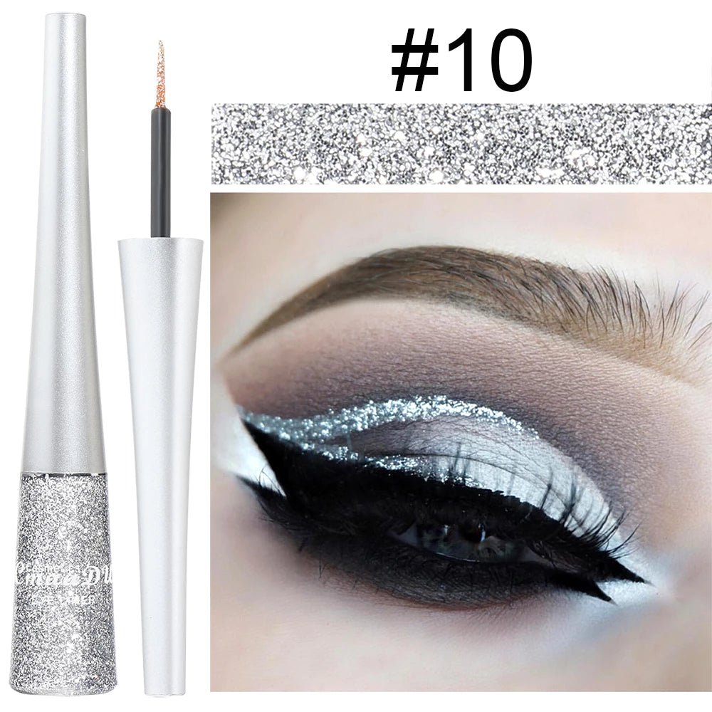 Delineador c/ Glitter 16 Cores CmaaDu | High Density Pearl Ultra Brilhante - Luna Fashion Style -