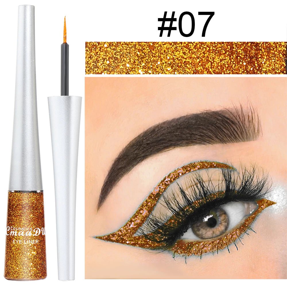 Delineador c/ Glitter 16 Cores CmaaDu | High Density Pearl Ultra Brilhante - Luna Fashion Style -