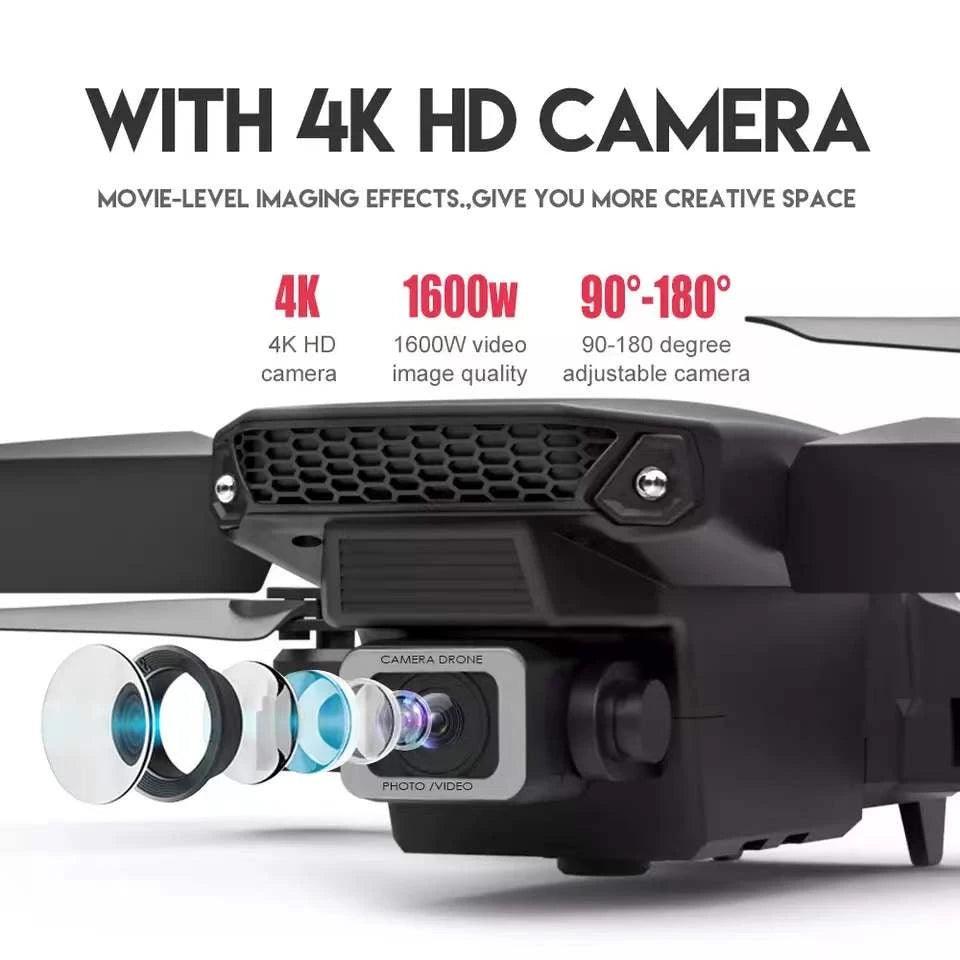 Drone E88 Pro 4K Ultra HD com Controle Remoto | Zangão - Luna Fashion Style -