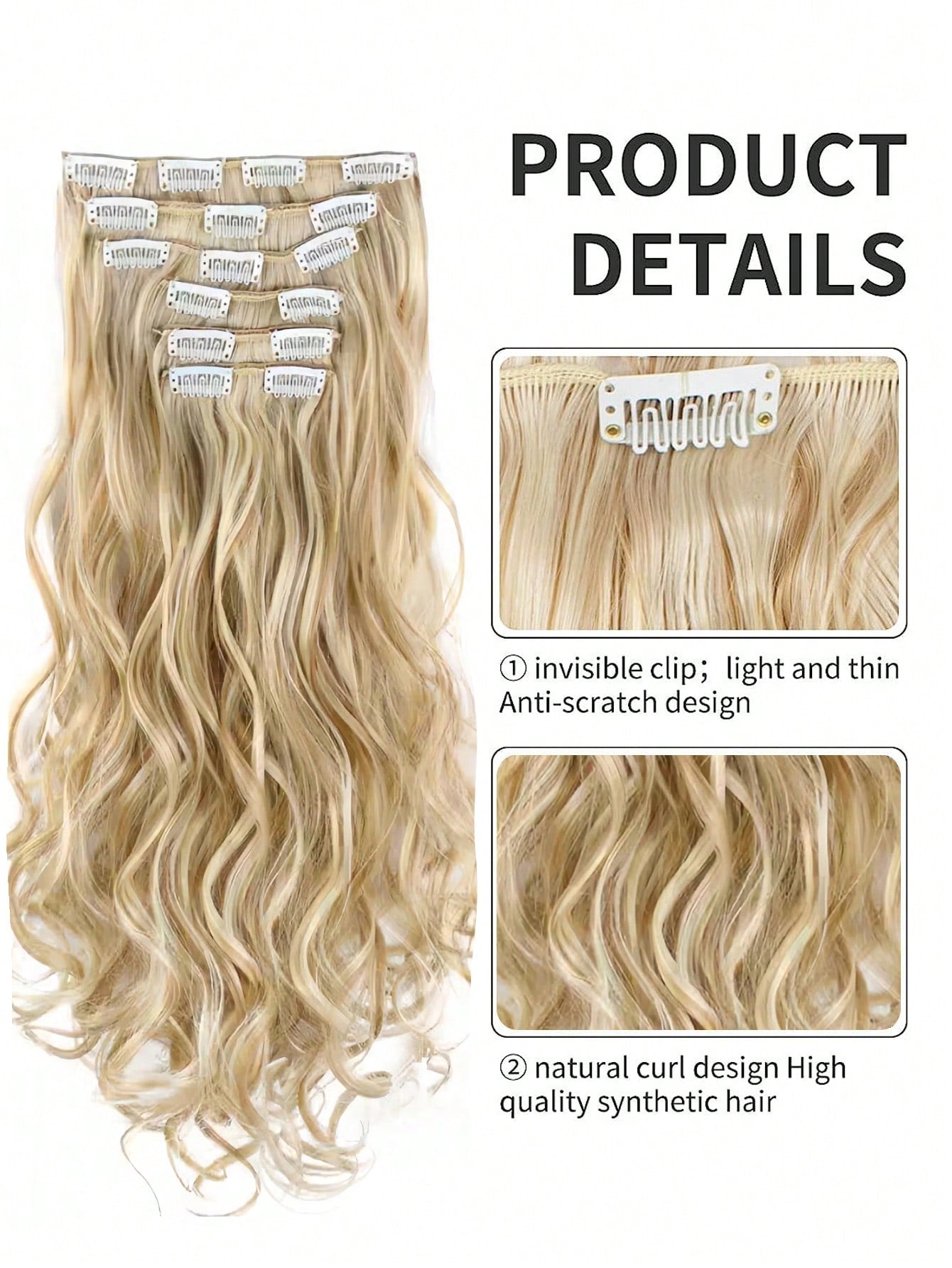 Extensão de Cabelo Longo Cacheado de 20 Polegadas - Luna Fashion Style -