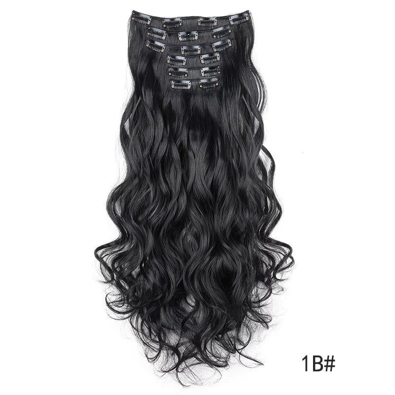 Extensões de Cabelo Sintético Ondulado com 16 Presilhas - Luna Fashion Style -