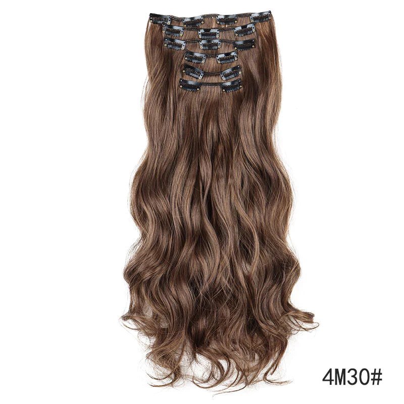 Extensões de Cabelo Sintético Ondulado com 16 Presilhas - Luna Fashion Style -