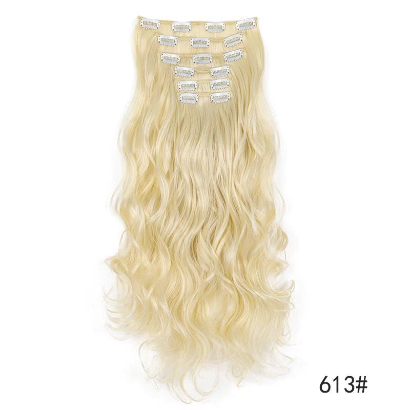 Extensões de Cabelo Sintético Ondulado com 16 Presilhas - Luna Fashion Style -