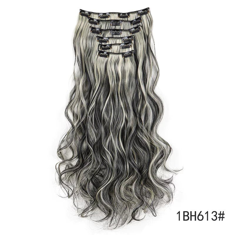 Extensões de Cabelo Sintético Ondulado com 16 Presilhas - Luna Fashion Style -