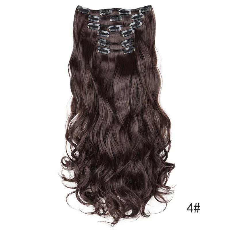 Extensões de Cabelo Sintético Ondulado com 16 Presilhas - Luna Fashion Style -