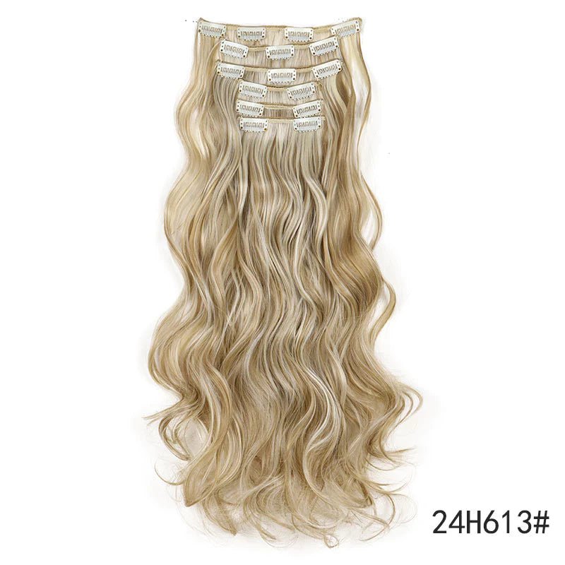 Extensões de Cabelo Sintético Ondulado com 16 Presilhas - Luna Fashion Style -