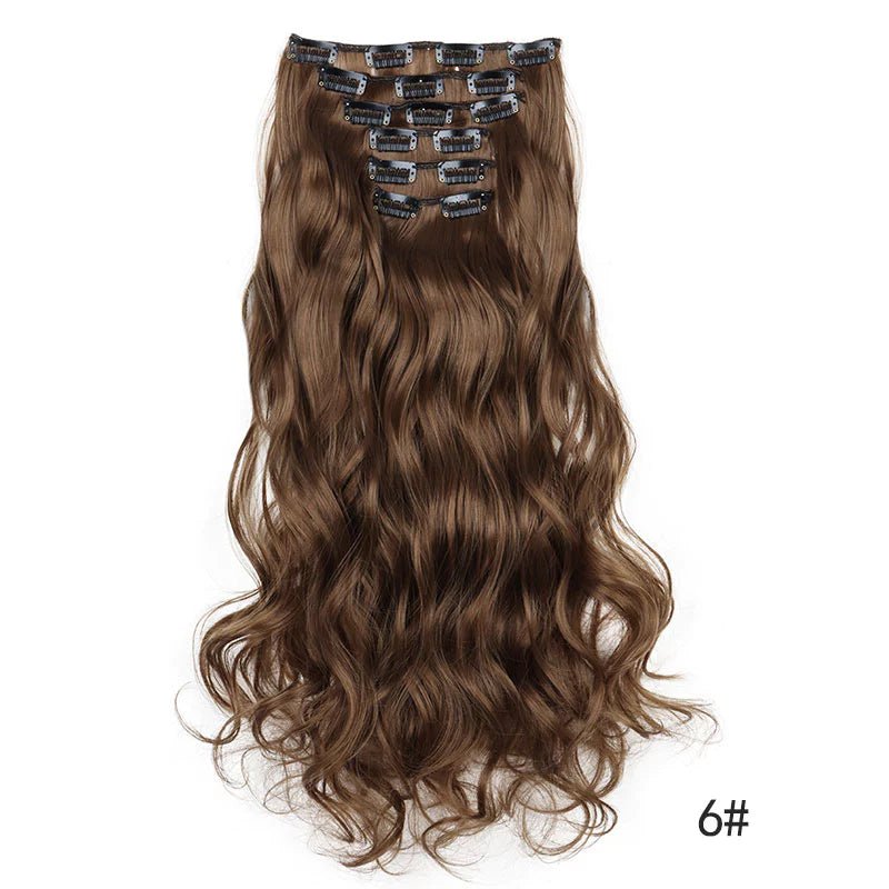 Extensões de Cabelo Sintético Ondulado com 16 Presilhas - Luna Fashion Style -