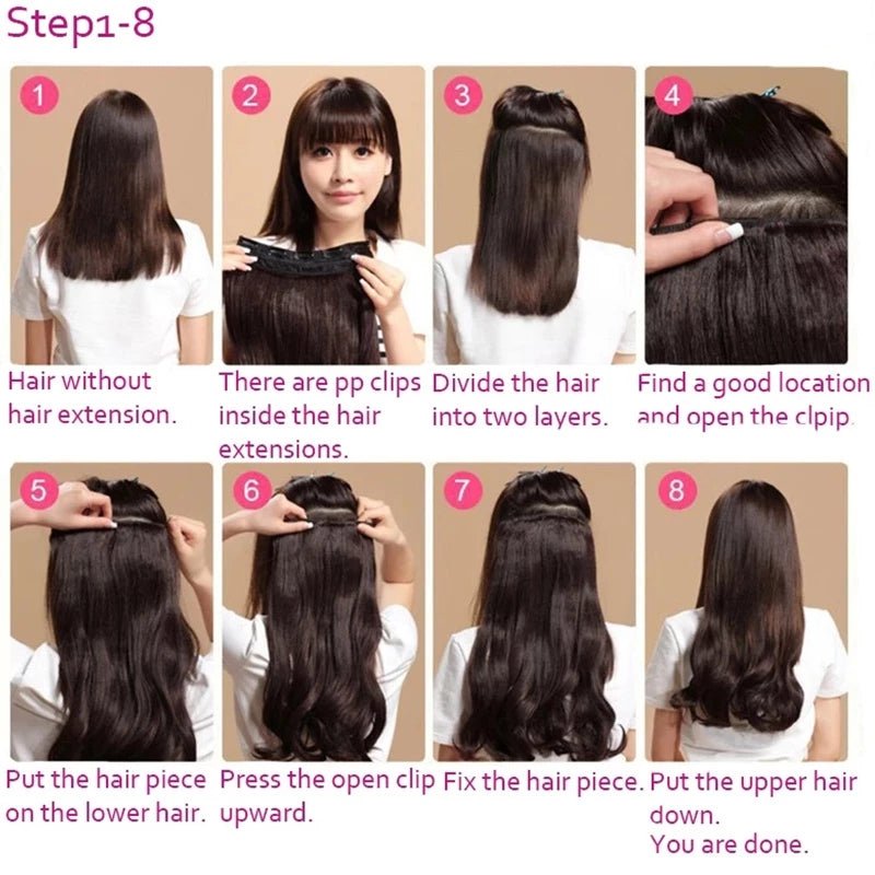 Extensões de Cabelo Sintético Ondulado com 16 Presilhas - Luna Fashion Style -