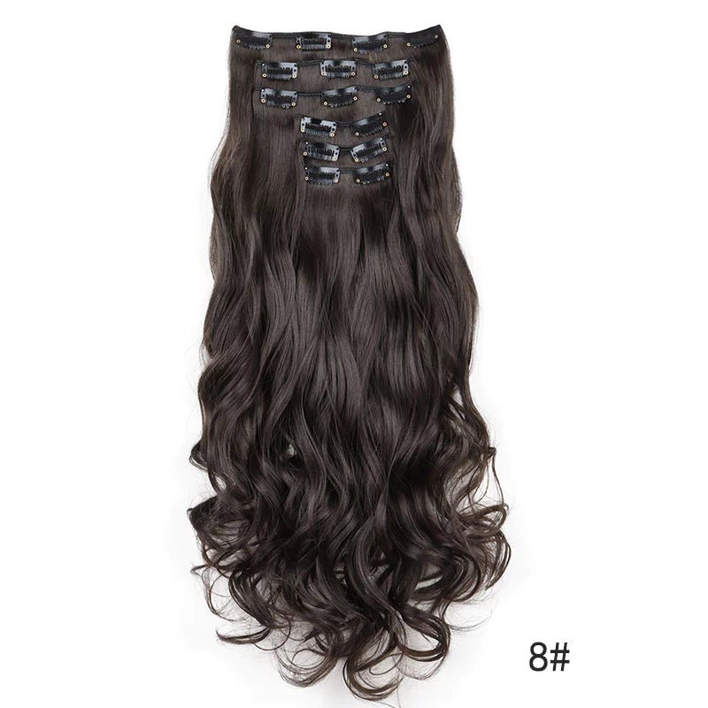 Extensões de Cabelo Sintético Ondulado com 16 Presilhas - Luna Fashion Style -