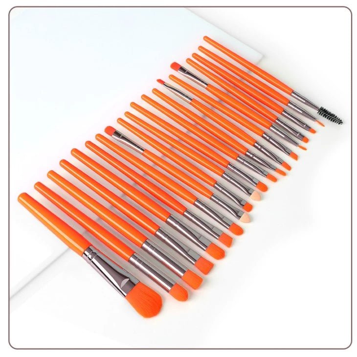 Kit 20 Pincéis Profissionais em Preto e Neon - Luna Fashion Style -
