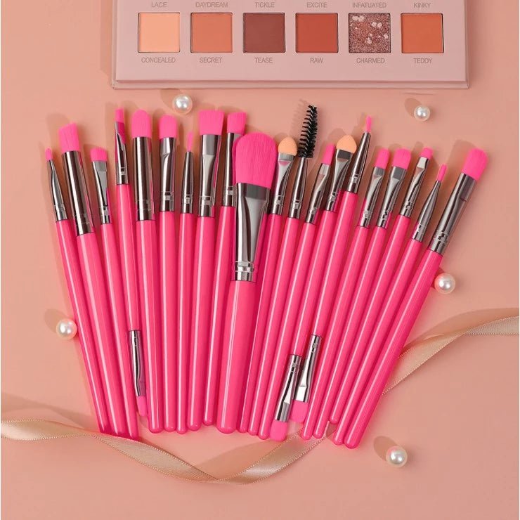 Kit 20 Pincéis Profissionais em Preto e Neon - Luna Fashion Style -