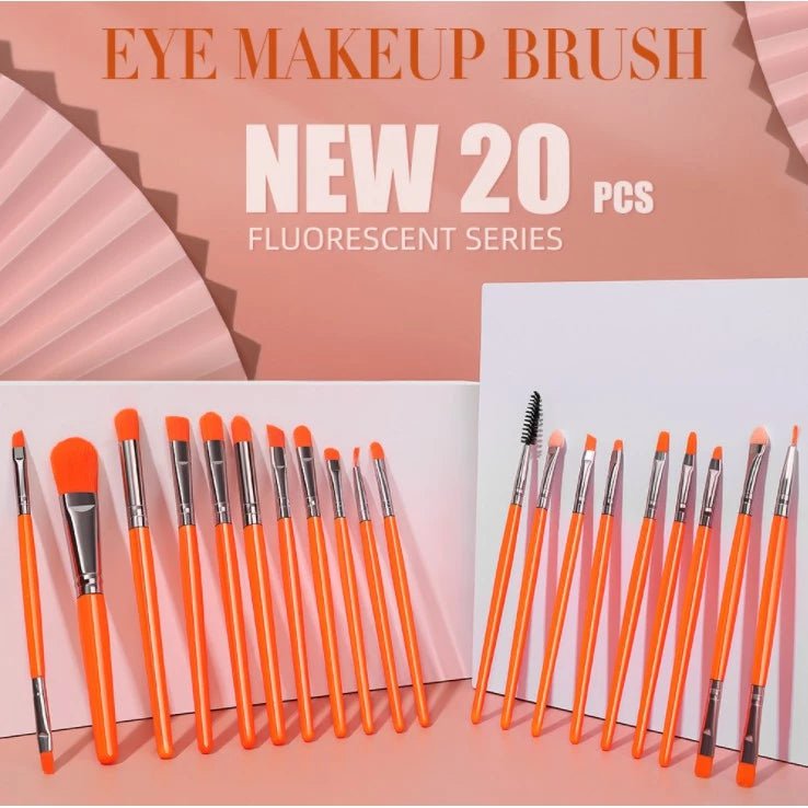 Kit 20 Pincéis Profissionais em Preto e Neon - Luna Fashion Style -