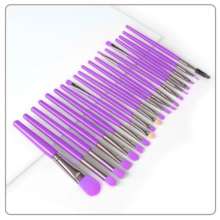Kit 20 Pincéis Profissionais em Preto e Neon - Luna Fashion Style -