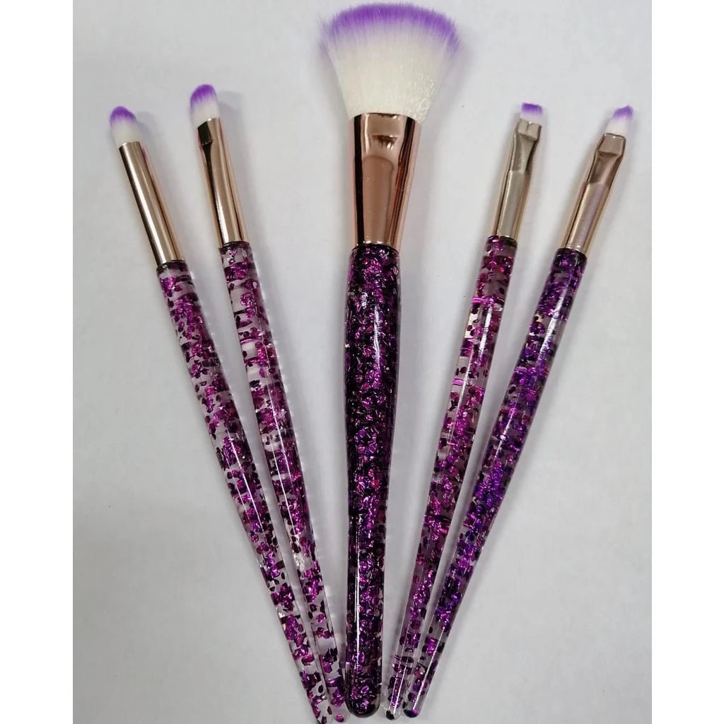 Kit 5 Pincéis Glitter para Maquiagem - Luna Fashion Style -