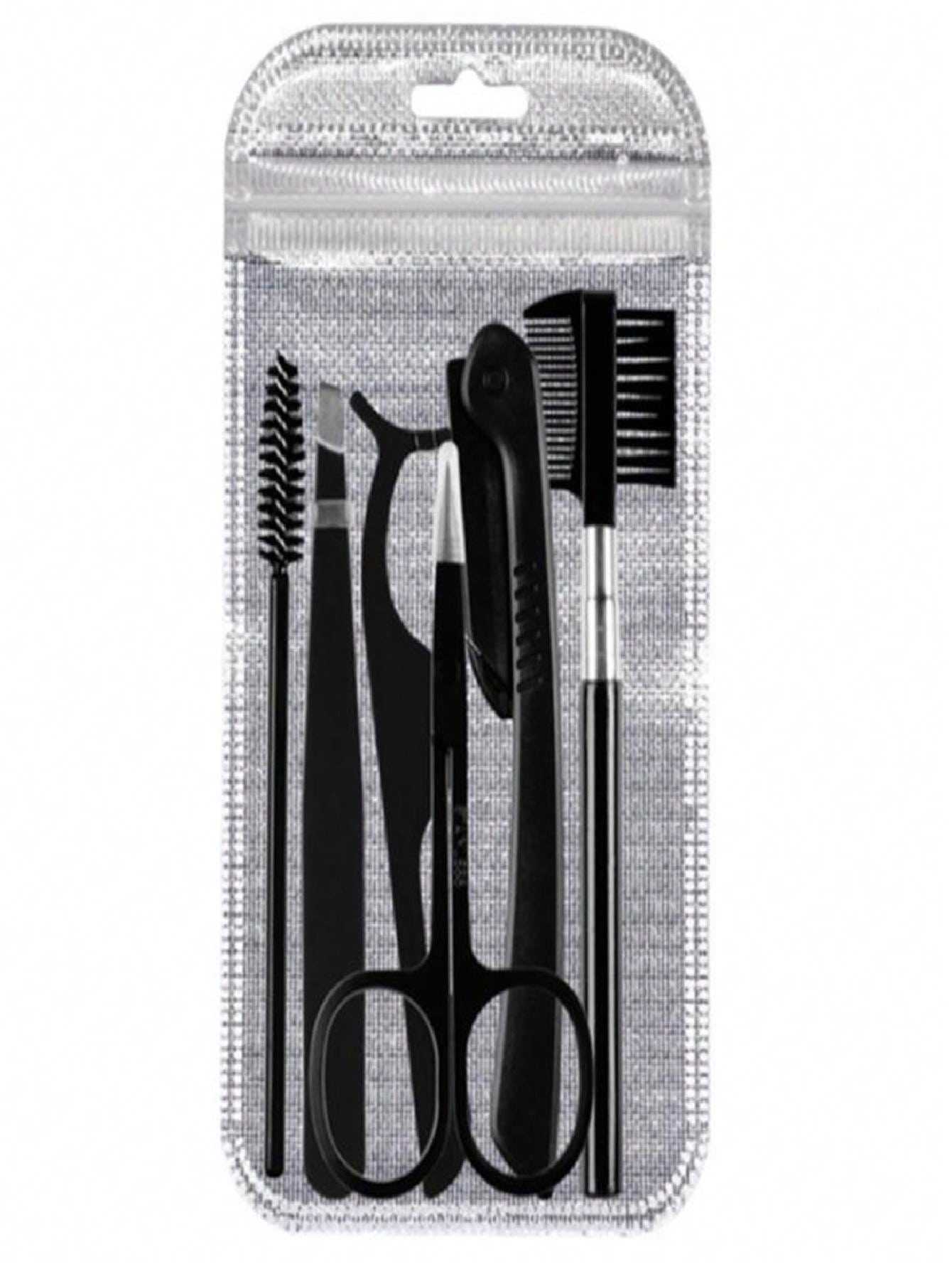 Kit Com 5 Peças Para Design De Sobrancelhas De Aço Inoxidável - Luna Fashion Style -