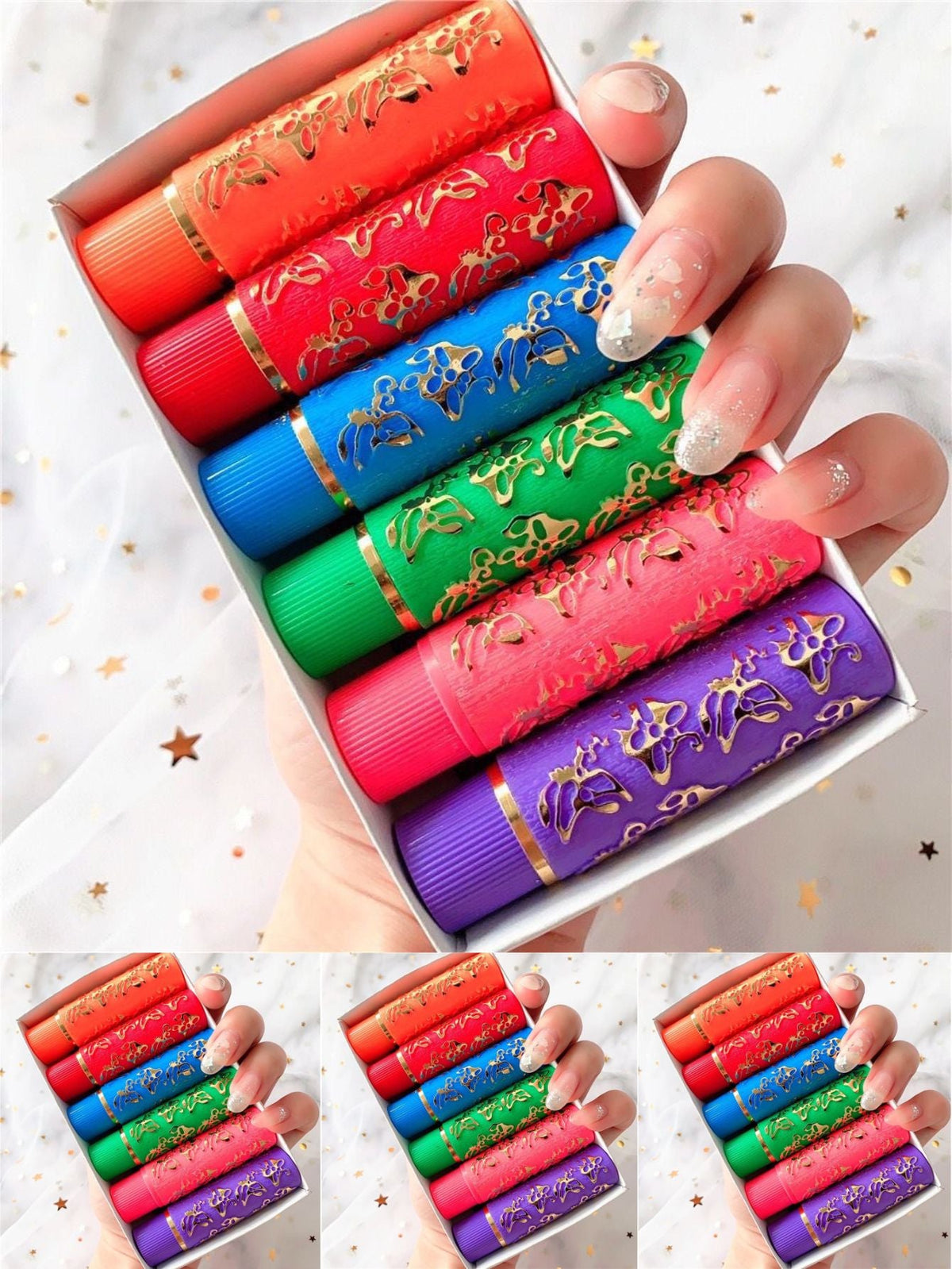 Kit com 6 Batons Mágicos Coloridos | 24h - Luna Fashion Style -