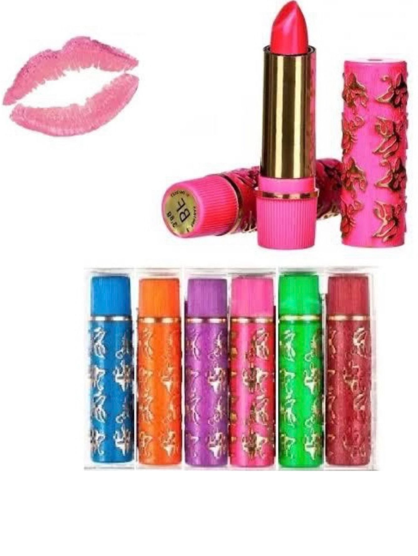 Kit com 6 Batons Mágicos Coloridos | 24h - Luna Fashion Style -