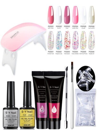 Kit Completo de Nail Art com Gel UV e Polygel AcrĂlico - Luna Fashion Style -