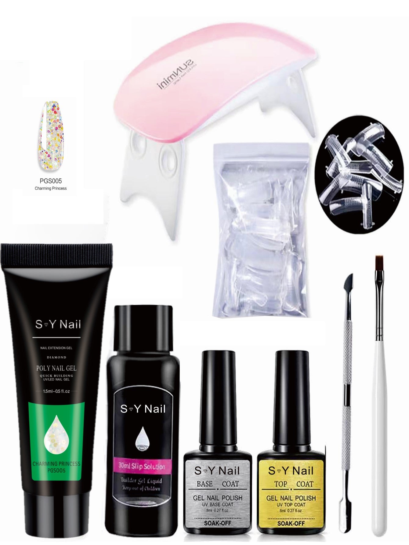 Kit Completo de Nail Art com Gel UV e Polygel AcrĂlico - Luna Fashion Style -