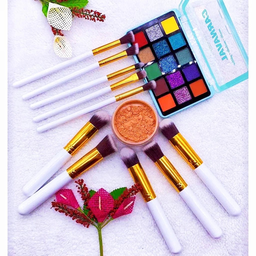 Kit de 10 Pincéis de Maquiagem Profissional - Luna Fashion Style -