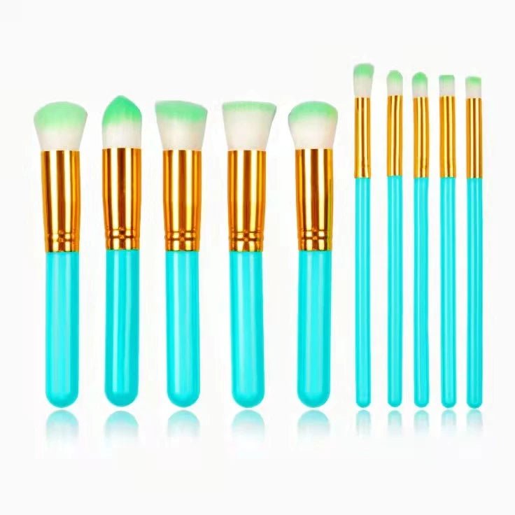 Kit de 10 Pincéis de Maquiagem Profissional - Luna Fashion Style -