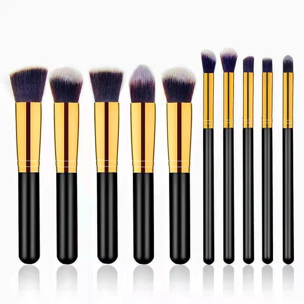 Kit de 10 Pincéis de Maquiagem Profissional - Luna Fashion Style -