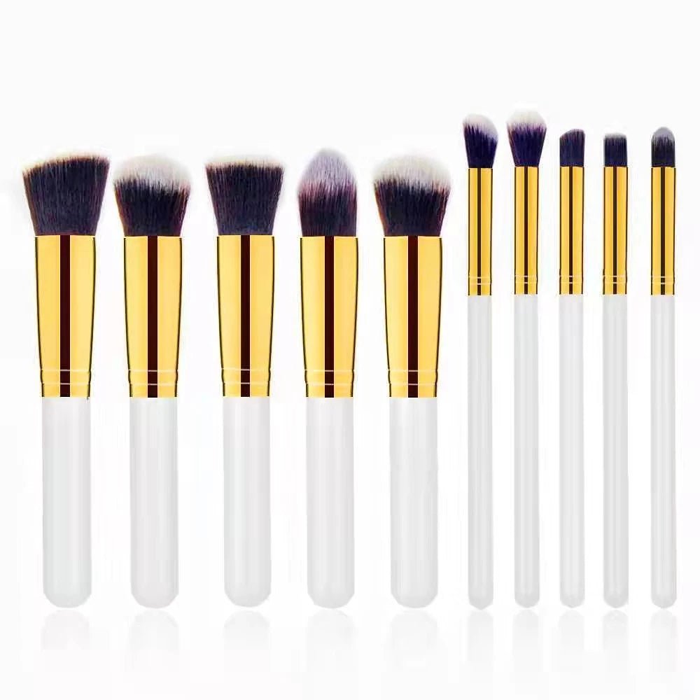 Kit de 10 Pincéis de Maquiagem Profissional - Luna Fashion Style -