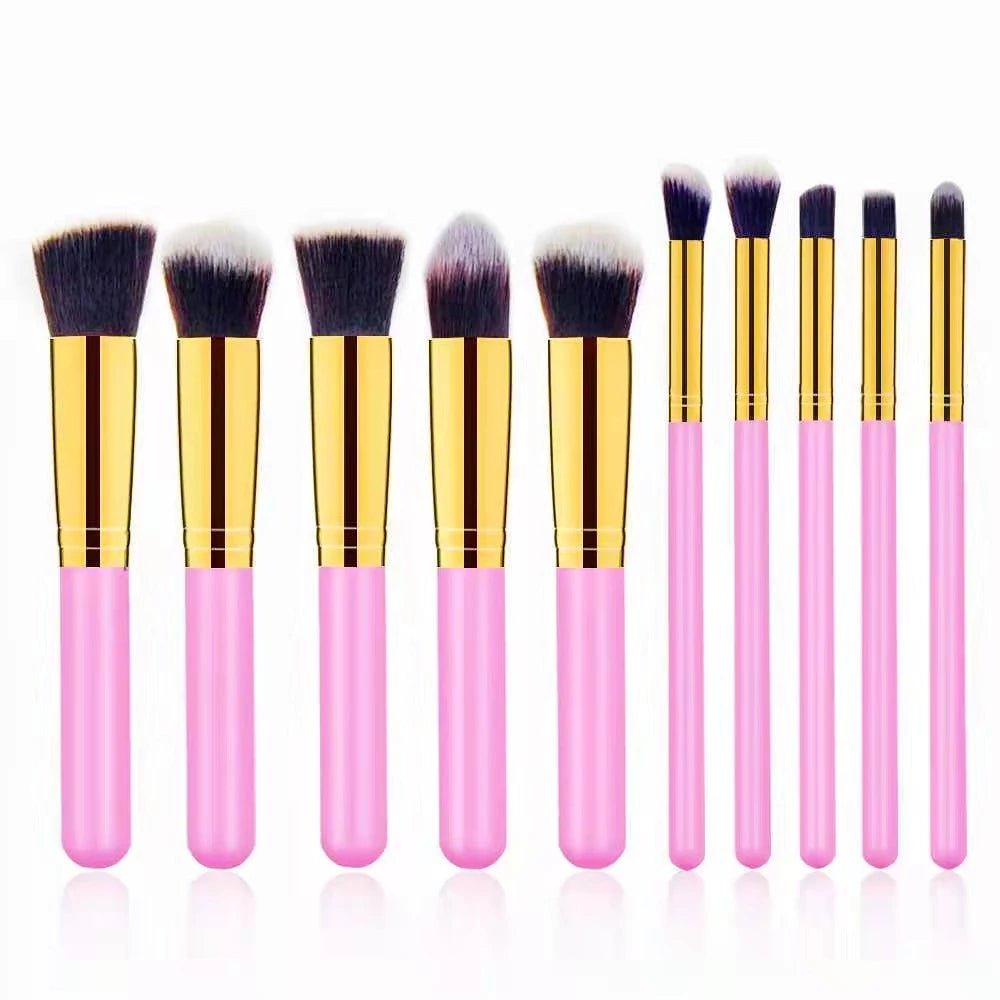 Kit de 10 Pincéis de Maquiagem Profissional - Luna Fashion Style -