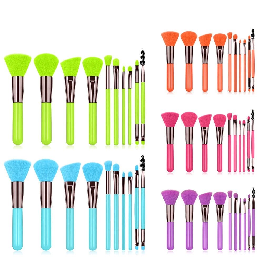 Kit de 10 Pincéis de Maquiagem Profissional - Luna Fashion Style -