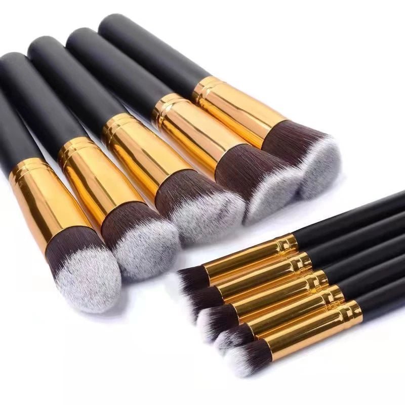 Kit de 10 Pincéis de Maquiagem Profissional - Luna Fashion Style -