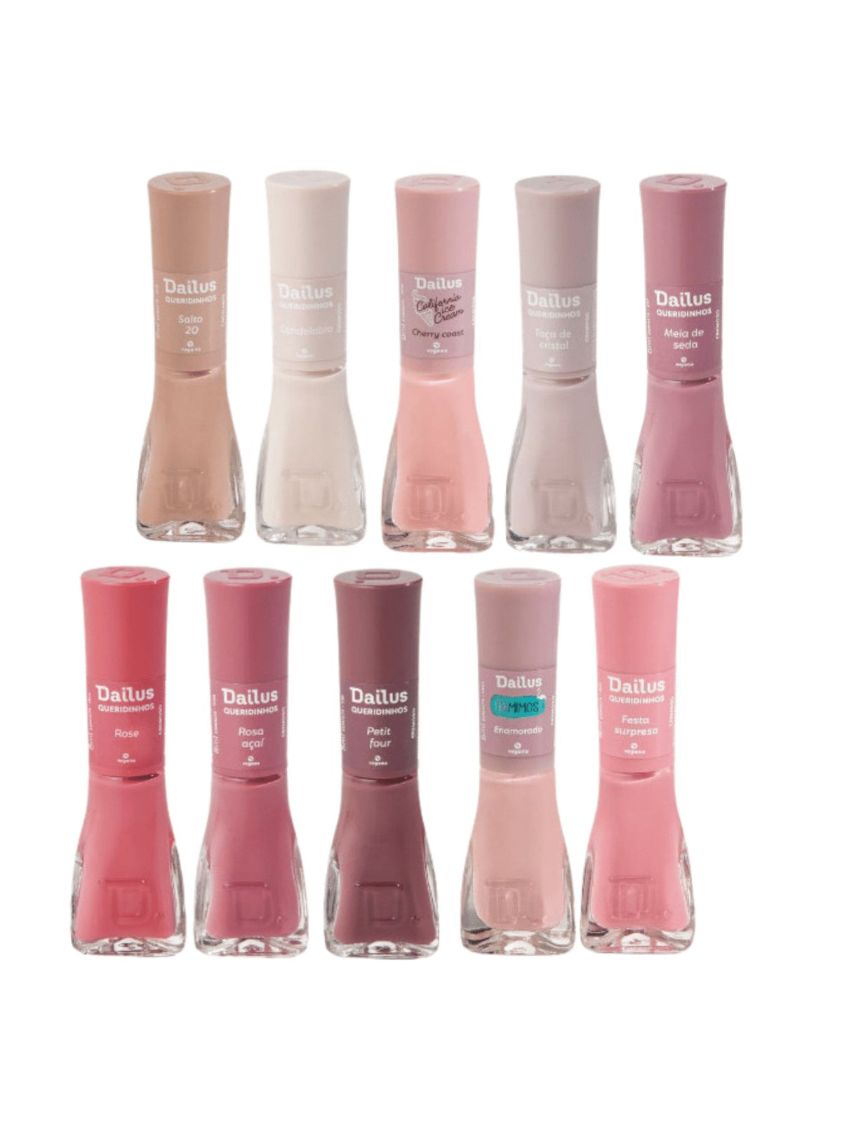 Kit de Esmaltes Dailus | 10 Tons Claros Nude - Luna Fashion Style -