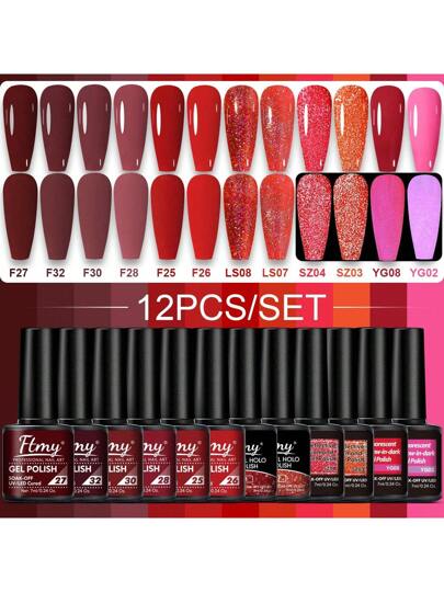 Kit de Esmaltes em Gel Ftmy | 12 Cores - Luna Fashion Style -